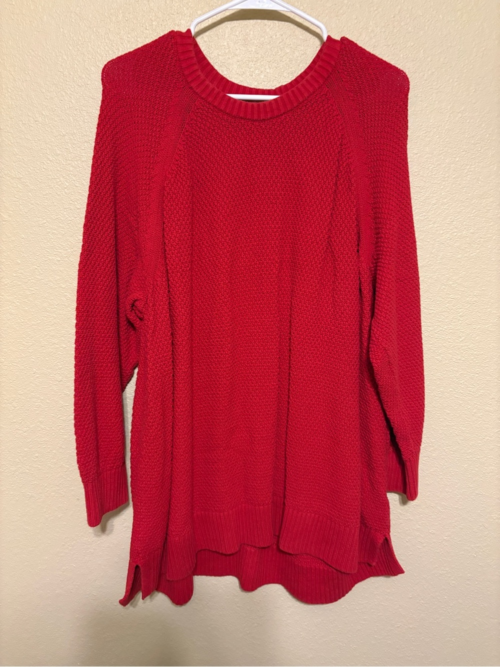 Red Knit Women's Sweater - Classic Crewneck